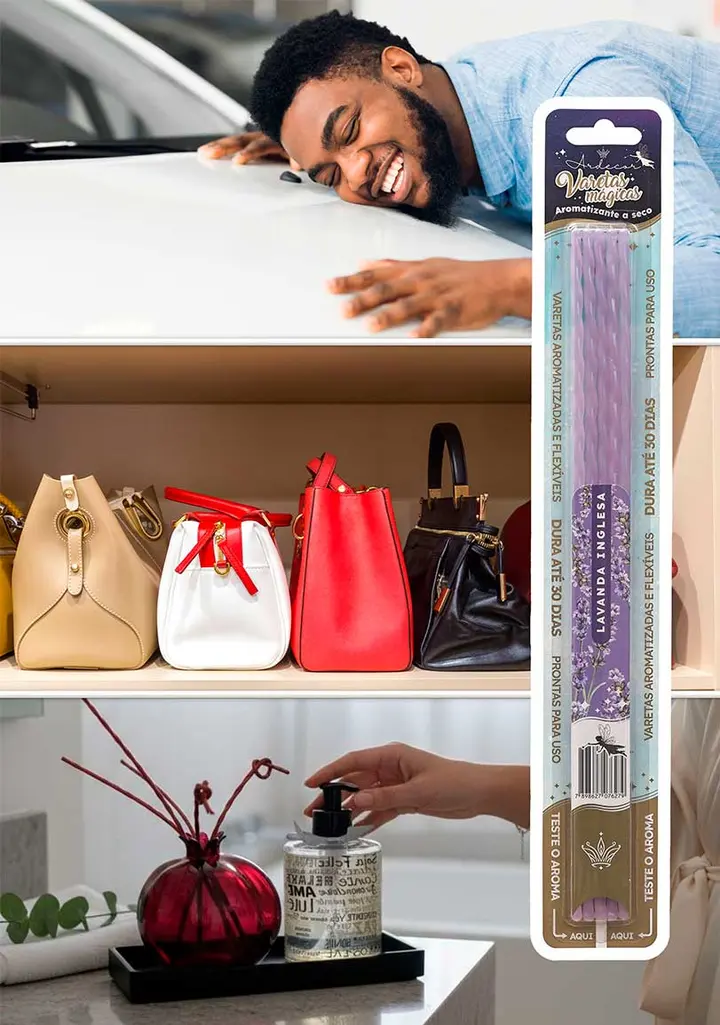 Vareta Mágica Perfumada em bolsas e mochilas